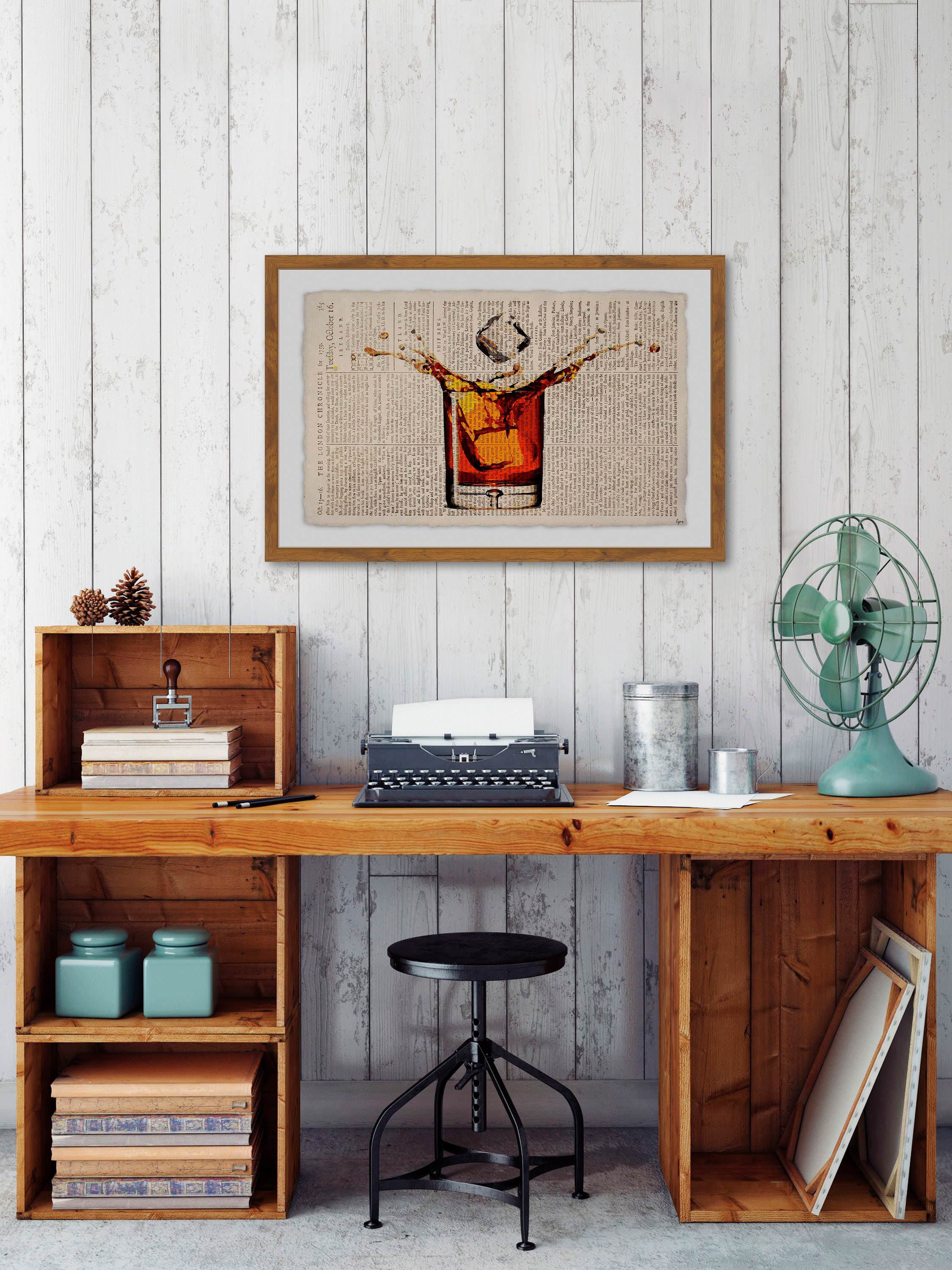 Liquor Splash Framed Painting Print