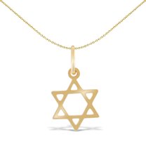 Ladies 9ct Gold Jewelco London Magen David Star Charm Pendant