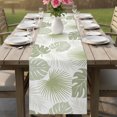 thumbnail image 6 of Table Runners 70 Inches Long Dress Scarves, Sage Green Palm Leaves Farmhouse Coffee/Dining/Kitchen Table Decor, Holiday Table Runner, Tropical Botanical Summer 13x70 Inch, 6 of 9