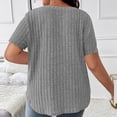 thumbnail image 5 of Naotn Summer Ribbed Tops for Women Fashion Casual V Neck Short Sleeve Shirts Trendy Holiday Tunic Blouses, 5 of 7