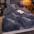 thumbnail image 3 of Drap de Lit en Micro-Polaire Peluche Extra Doux et Confortable en Velours Flanelle Drap-Housse du Dessous 4.9*6.6‘ 3#, 3 of 7