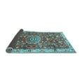 thumbnail image 2 of Ahgly Company Indoor Square Medallion Light Blue Traditional Area Rugs, 7' Square, 2 of 4