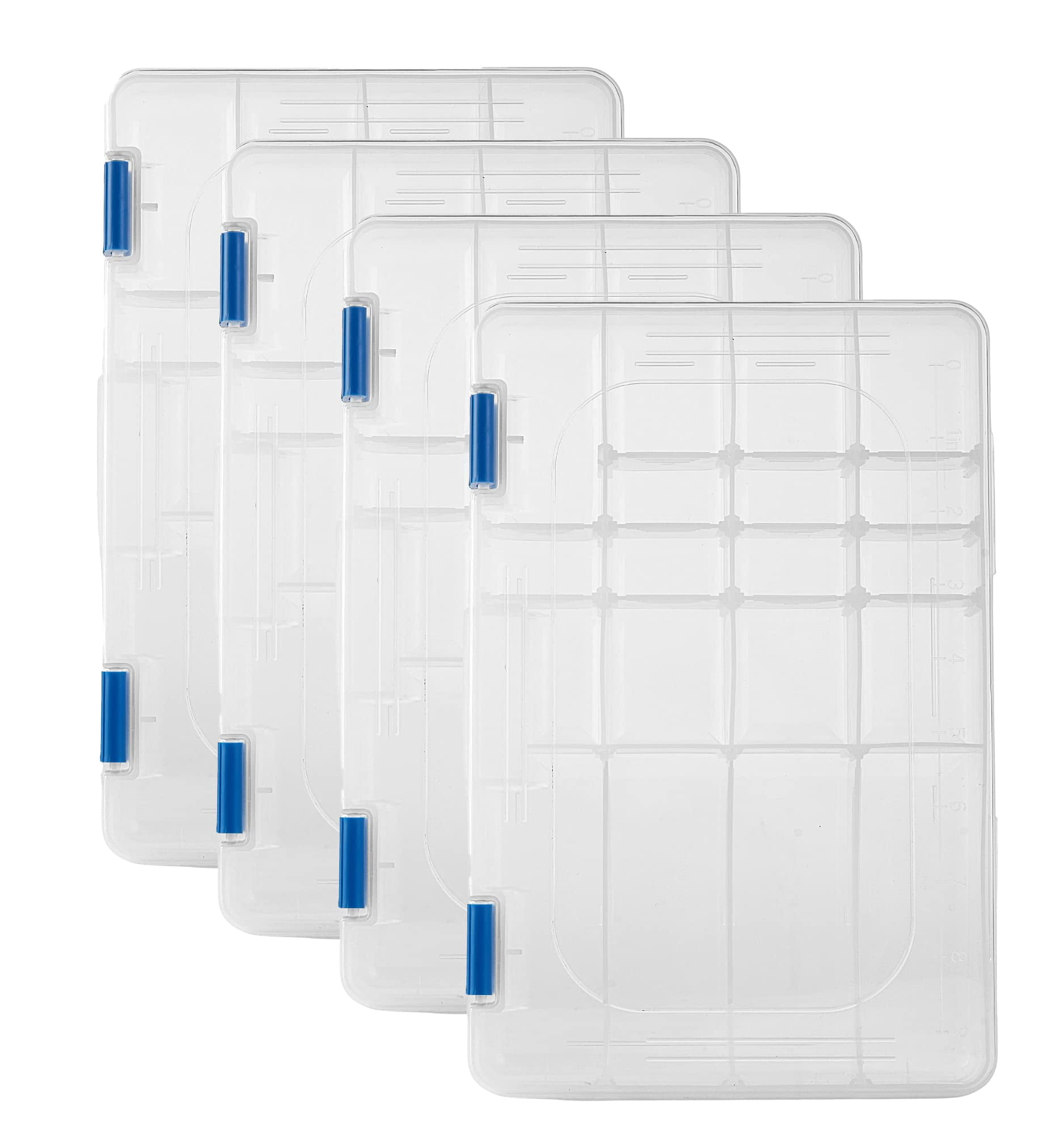 Medium Plastic Fishing Tackle Box Storage Organizer 3600 With Adjustable Dividers Tray Parts Crafts Case 4 Pack
