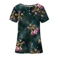 thumbnail image 5 of Miluxas Tops Clearance Plus Size Women's Printed Loose Short Sleeve Pullover Tops Blouse Green 12(2XL), 5 of 6