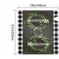 thumbnail image 2 of Post Letter Box Cover Welcome Wreath Mailwraps Mailbox Covers with Magnetic Strips 21×18 Inch Perfect for Outdoor Display Natural Round Green Wreath Frame on Wooden Checkered Lattice, 2 of 6