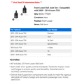 thumbnail image 2 of Front Lower Ball Joint Set - Compatible with 2009 - 2014 Acura TSX 2010 2011 2012 2013, 2 of 2