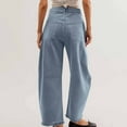 thumbnail image 4 of Women's Baggy Wide Leg Jeans for Women Barrel Mid Rise Waist Cropped Denim Pants Pockets Vintage Boyfriend, Limited Time, 4 of 6