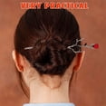 thumbnail image 3 of NUOLUX 2Ud Horquillas Decorativas Chinas Color Rojo Con De Rosa Para Uso En Bodas Y Eventos, 3 of 8