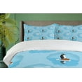 thumbnail image 4 of Ambesonne Winter Duvet Cover Sets, Penguins and Snow Glaciers, 2-Queen, Sky Blue Dark Grey, 4 of 7