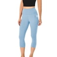 thumbnail image 3 of High Waisted Leggings for Women with Pockets Soft Active Tummy Control Pants for Yoga Running Daily Wear Gym Clothes Light Blue XL, 3 of 7