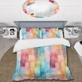 thumbnail image 2 of Designart "Watercolor Serenity II" Multicolor Patchwork Bedding Covert Set - Vintage Bed Set With 2 Shams, 2 of 5
