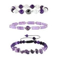thumbnail image 1 of Pulseras de amatista para las mujeres de piedra natural de cuentas pulsera estrés ansiedad sandía cristales ópalo estiramiento joyería de regalo para las mujeres, 1 of 7