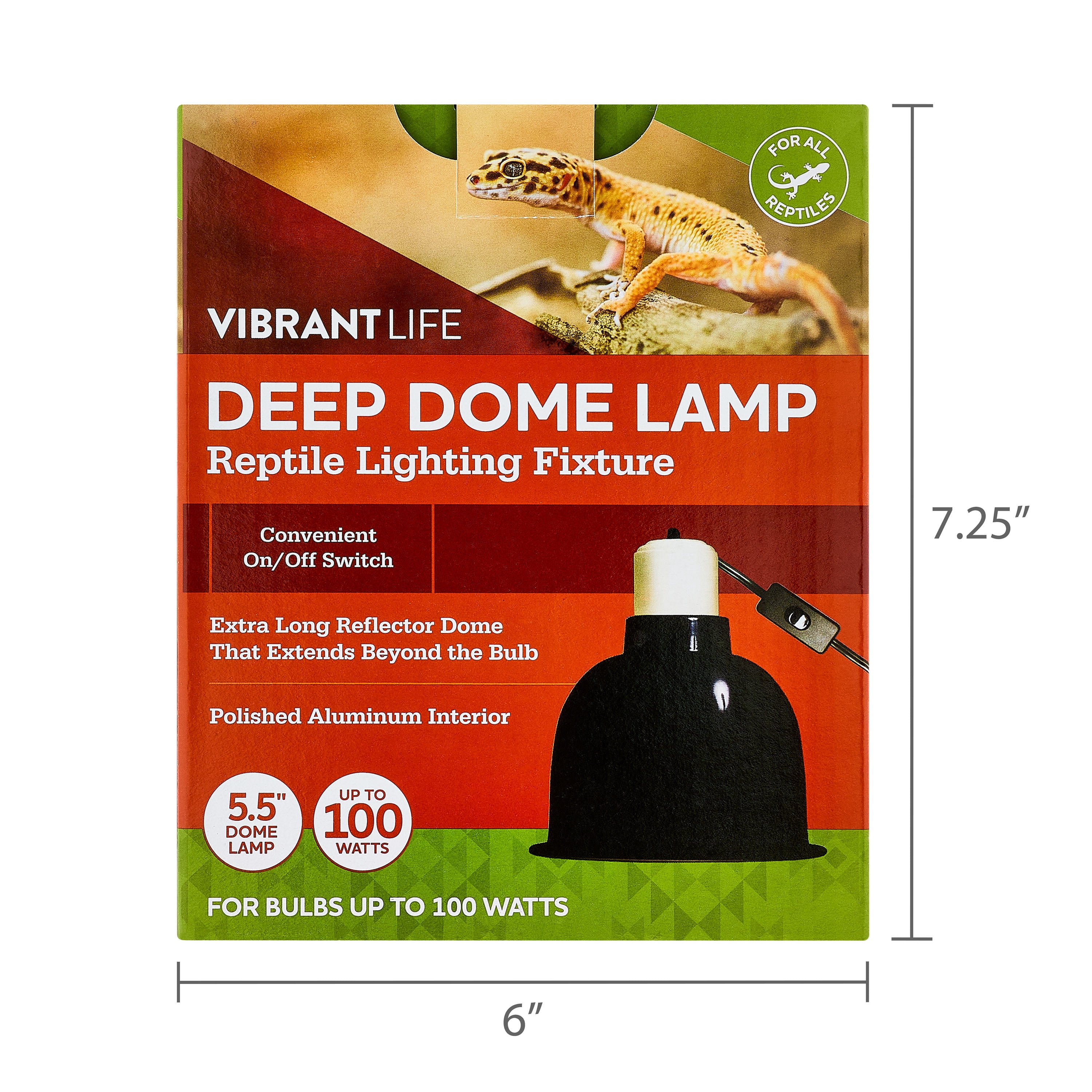 (3 pack) Vibrant Life Terrarium 5.5" Deep Dome Lamp with On/Off Switch for Reptiles