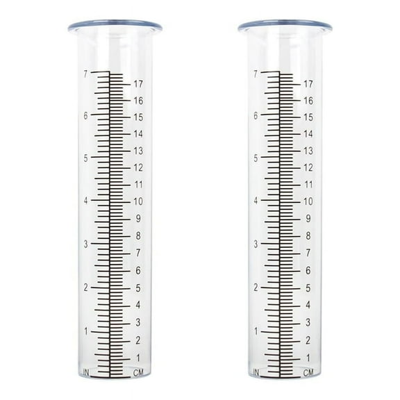 Vruelia 2pcs Plastic Rain Gauge Replacement Tube with 7 Inch Capacity Rain Water Gauge for Garden Yard Outdoor