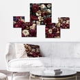thumbnail image 2 of Designart "Renaissance Victorian Reimagined VI" Floral Wall Art Set Of 5 - Red Cottage Wall Living Room Decor Set, 2 of 6