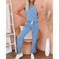 thumbnail image 4 of Womens Short Sleeve Two Piece Outfits Loungewear Sweatsuit Sets Outfits Athletic Tracksuits, 4 of 8
