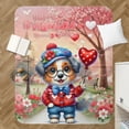 thumbnail image 4 of Happy Valentine’s Day Adorable Australian Shepherd Puppy Holding Heart Balloon Cozy Sherpa Blanket Aussie Dog Lover Gifts Warm Soft Throw Blanket - 00030, 4 of 5
