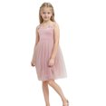 thumbnail image 1 of Robes pour Filles Enfants Tout-Petits Robe Princesse en Maille d'Été Sans Manches Robe de Plage Décontractée Robe Enfant Fille Rose 4 Ans-5 Ans, 1 of 6