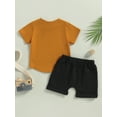 thumbnail image 4 of Bagilaanoe 3pcs Toddler Baby Boy Short Pants Set Print Short Sleeve T-Shirt Tops + Shorts 6M 12M 18M 24M 3T Kids Casual Summer Outfits, 4 of 9