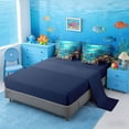 thumbnail image 5 of Manfei Dolphin Colorful Coral Twin Bedding Sets for Kids Boys and Girls, Ocean Marine Life Print Bedding Comforter Set, Navy Reversible 7-Piece, 5 of 6