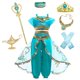 thumbnail image 1 of Aladdin agic Lamp Girls Costume Top + Pants + Headband Set Jasmine Princess Dress of Birthday Party Carnival Cosplay Clothing7-8T (140) Gao Jinjia LED, 1 of 2