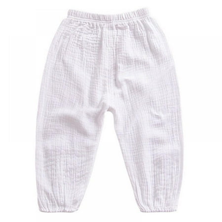 

Toddler Kids Baby Boy Girl Cotton Linen Elastic Basic Harem Long Pants Bloomers Casual Joggers
