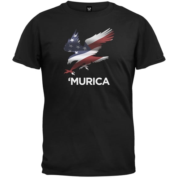 Murica Eagle Black T-Shirt - Medium
