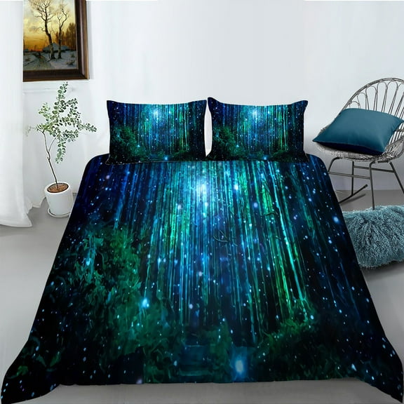 YJHDM 3D Natural Landscape Bedding Set King Queen Bed Cover Pillowcase 2/3pcs Men Adult Cover