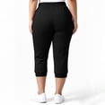 thumbnail image 5 of Cagogo Women Plus Size Capri Pants Elastic Waist Casual Cropped Pants with Pockets Summer Travel Trousers Loose Lounge Beachwear, Black 4XL, 5 of 9