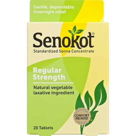 Senokot Natural Vegetable Laxative Ingredient, Tablets, 20 Count