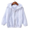 thumbnail image 3 of Abrigo para niños Chaqueta con capucha de algodón con protección solar para bebé niña niño, blanco, 130 cm Advancent AP001415-19, 3 of 7