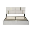 thumbnail image 3 of Queen Size Upholstered Platform Bed with Hydraulic Storage System,No Box Spring Needed,Beige, 3 of 9