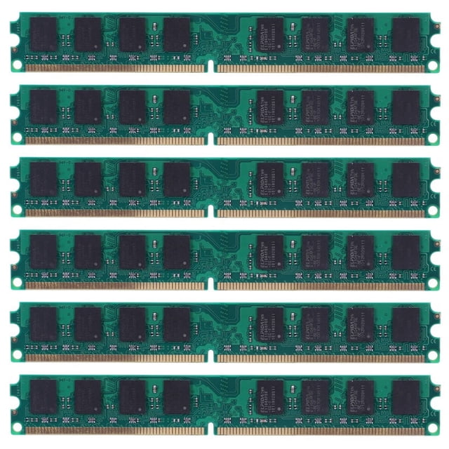 6X DDR2 800Mhz PC2 6400 2 GB 240 Pin for Desktop RAM Memory,6 x RAM memory,Green
