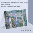 thumbnail image 3 of Yayeee Toggle Light Switch Wall Plate 2-Gang 4.56"x4.48" Decorative Outlet Cover, Blue Floral Window, 3 of 7