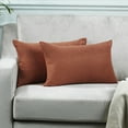 thumbnail image 1 of 3S Brother's Solid Cushion Cover Super Soft & Cozy Home Décor Throw Pillow Case for Chair Couch Bedroom & Livingroom Décor Pillowcase with Invisible Zipper Set of 2 Pieces - Brick 12"x20" Each, 1 of 8