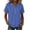 Blue-tshirts for women, variant on YanHoo Summer Shirts for Women Lapel Button Up Short Sleeve T-Shirts Loose Fit Pullover Tops Casual Solid Color Tee