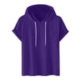thumbnail image 2 of Aofany Mens Short Sleeve Hoodies Tops Solid Hooded T Shirt Gym Workout Pullover Athletic Shirts, 2 of 7