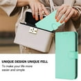 thumbnail image 5 of Wallet Case Compatible for Samsung Galaxy A57 5G, PU Leather Magnetic Closure Protective Flip Folio Case with 3 Card Holder and Wrist Strap Cover Women Men,Mint Green,For Galaxy A57 5G, 5 of 11