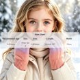 thumbnail image 3 of TKKCS Kids Gradient Knit Gloves Warm Elastic Ribbed Cuff Soft Stretchy Full Fingers Winter Gloves for Boys Girls Orange 3-8Years, 3 of 7