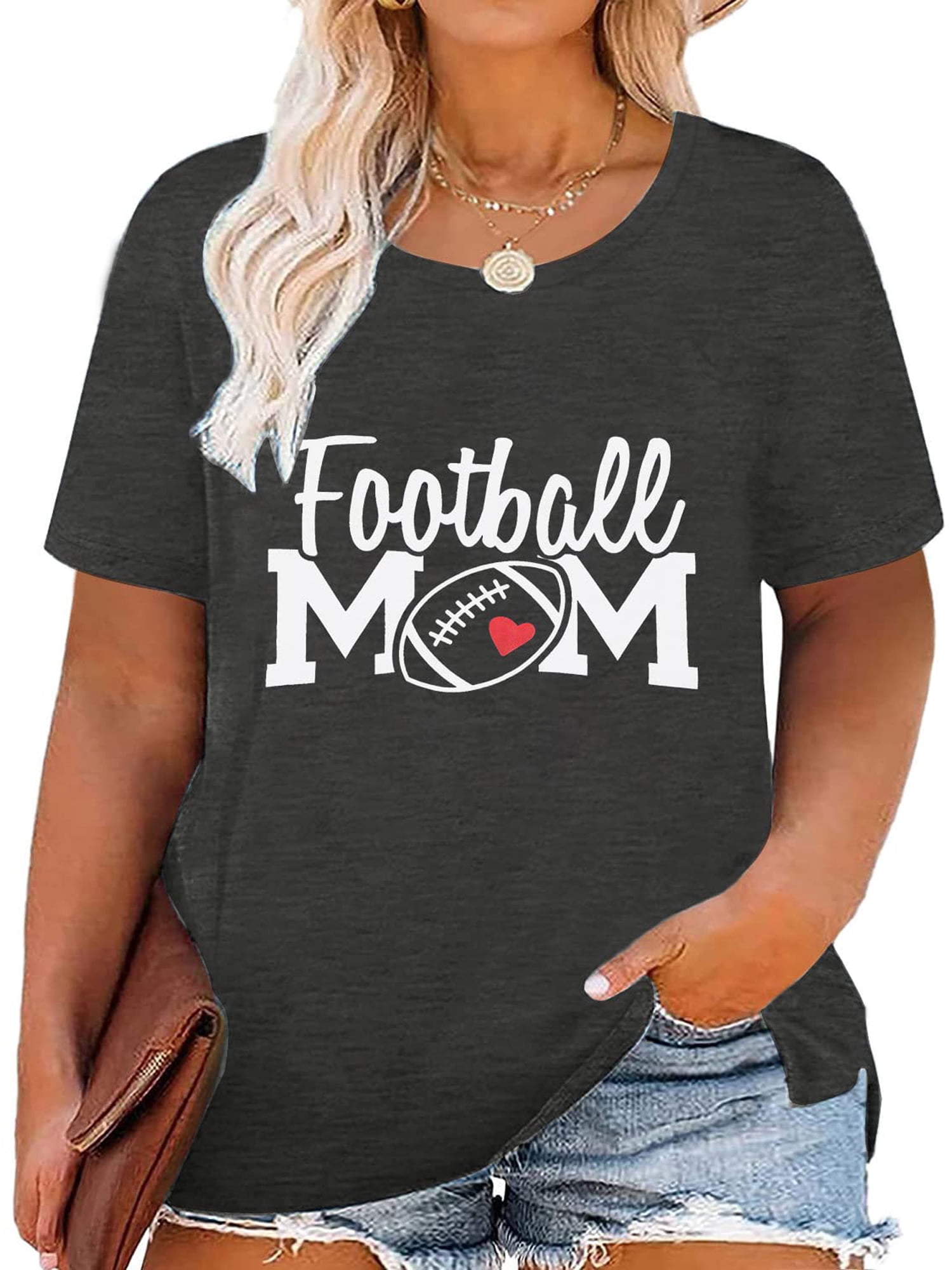 Anbech Game Day Women Football Shirt Plus Size T shirt Graphic
