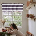 thumbnail image 6 of Purple Grey Stripe Kitchen Valances for Windows 60x18 Inch Kitchen Curtains Valances Rod Pocket Minimalist Farmhouse Striped Bathroom Window Valances for Window Treatment Decor, 6 of 6
