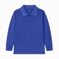 thumbnail image 5 of Ccpelsie Kids Athletic Long Sleeve Polo Shirt Lightweight Performance Top for Jogging Hiking and Outdoor Play（A01-Blue,3-4 Years), 5 of 7