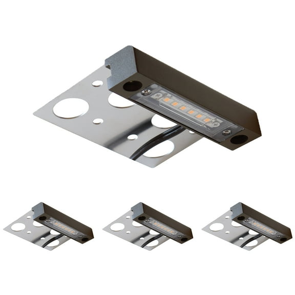 GKOplus 4 Inches LED Hardscape Light, Paver Wall Light, 2W 2700K LED Light Source, Outdoor Step Light, Solid Powder Coated Die-cast Aluminum Housing, Low Voltage 12V AC/DC, Pack of 4, UL Listed