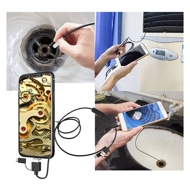Boroscopio, Cámara endoscópica 3 en 1 Para Teléfono Móvil typec lente de 3,9 mm Endoscopio Impermeable de Alta Defintición