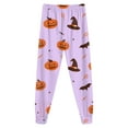 thumbnail image 5 of BOBOGOJP Toddler Kids Boys Girls Halloween Pajamas - Long Sleeve Shirts Pants 2 Piece Pajama Sets, Pumpkin Skeleton Prints Sleepwear Clothes Purple for Size 8-9 Years, 5 of 9