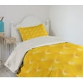 thumbnail image 2 of Ambesonne Yellow Quilted Coverlet 2 Pcs, Lines and Swirling Motifs, Twin Size, Yellow, 2 of 5