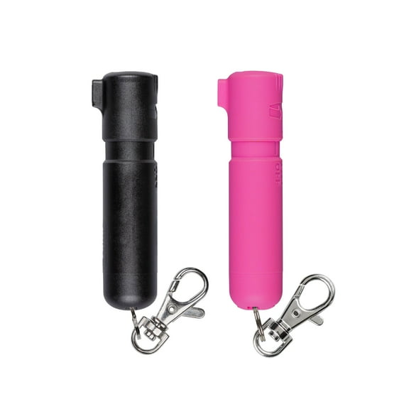 SABRE Mighty Discreet Pepper Spray, Ultra-Compact Design, 2-pack, Black & Pink, Pocket Pepper Sprays