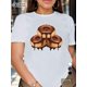 thumbnail image 1 of Women'S Casual Crew Neck T-Shirt, Quick Drying Knit Fabric, Regular Length, with Chocolate DrippingCamisetas para mujer, lindas camisetas con estampado gráfico, de manga corta, estilo casual, para ve, 1 of 7