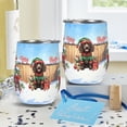 thumbnail image 4 of Merry Christmas Woofmas Xmas Noel Boykin Spaniel Elf Candy Cane Snow 12oz Stainless Steel Wine Tumbler Insulated Cup with Lid Dog Lover - 13017, 4 of 5