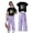 j-549Dark Purple299, variant on MEZZALL Girls Outfit Sets Short Sleeve Tops And Cargo Shorts Two Piece Playwear With Cute Cartoon Print Breathable Casual Versatile Kids Outfit Sets Everyday Wear